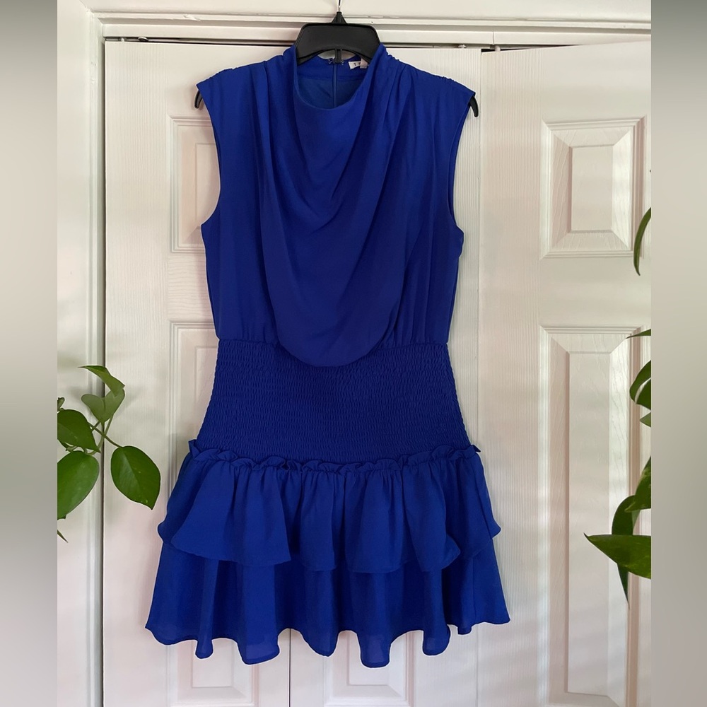 TCEC Mock Neck Smoked Waist Dress